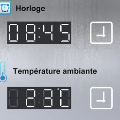 AICA Sanitaire Miroir de salle de bain led bluetooth, 140x80cm Anti-buée, 3x Loupe, 3 couleurs de lumière,