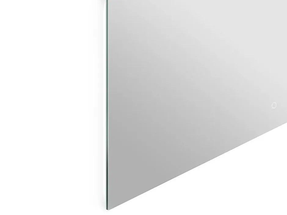 Vente-unique Miroir de salle de bain lumineux rectangulaire anti-buée avec bouton tactile - 120 x 70 cm - REVALUNA* Miroir Simple