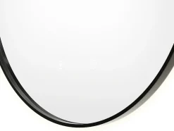 Vente-unique Miroir de salle de bain lumineux rond anti buée avec contour noir - D60 cm - PEONIA* Miroir Simple