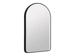 Vente-unique Miroir de salle de bain lumineux en arche anti-buée avec bouton tactile - Contour noir mat - 50 x 90 cm - VIANORIA* Miroir Simple