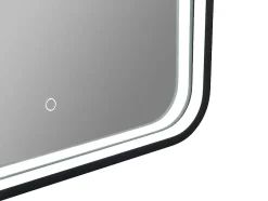 Vente-unique Miroir de salle de bain lumineux en arche anti-buée avec bouton tactile - Contour noir mat - 50 x 90 cm - VIANORIA* Miroir Simple