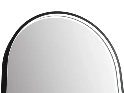 Vente-unique Miroir de salle de bain lumineux en arche anti-buée avec bouton tactile - Contour noir mat - 50 x 90 cm - VIANORIA* Miroir Simple
