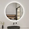 AICA Sanitaire Miroir de salle de bain led rond 60 cm, anti buée miroir avec interrupteur tactile,lumière blanche,* Miroir Lumineux