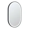 Vente-unique Miroir de salle de bain lumineux ovale anti buée avec contour noir - 50 x 80 cm - ALARICO* Miroir Simple