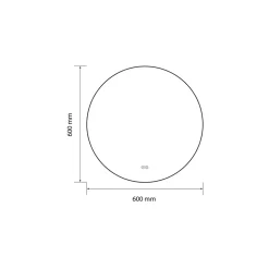 Luxury Bain Miroir de salle de bain LED 60cm rond anti buée avec cadre en aluminium doré, or LuxuryBain* Miroir Lumineux