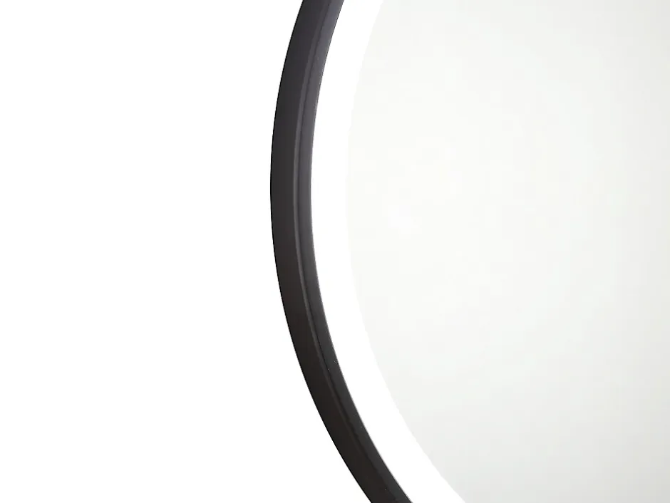 Vente-unique Miroir de salle de bain lumineux rond noir avec Leds - D. 80 cm - NUMEA