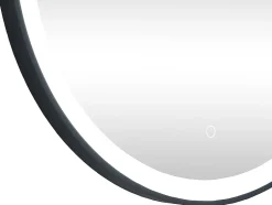 Vente-unique Miroir de salle de bain lumineux rond noir avec Leds - D. 80 cm - NUMEA