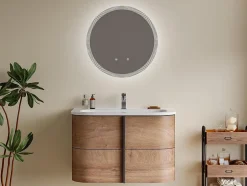 Vente-unique Miroir de salle de bain lumineux soleil avec anti buée et bouton tactile - D60 cm - VERECIO* Miroir Simple