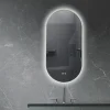 Luxury Bain Miroir de salle de bain LED 45x90cm ovale anti buée avec cadre en aluminium doré, or LuxuryBain* Miroir Lumineux
