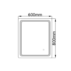 Luxury Bain Miroir de salle de bain LED 60x80cm à luminosité variable rectangulaire LuxuryBain* Miroir Lumineux