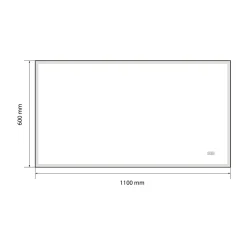 Luxury Bain Miroir de salle de bain LED 110x60cm anti buée, luminosité variable avec cadre en aluminium noir LuxuryBain* Miroir Lumineux