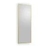 Vente-unique Miroir de salle de bain lumineux rectangulaire anti-buée avec bouton tactile - Contour doré - 50 x 150 cm - ORINELIA