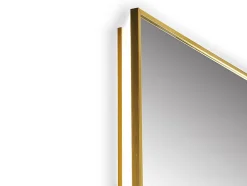 Vente-unique Miroir de salle de bain lumineux rectangulaire anti-buée avec bouton tactile - Contour doré - 50 x 150 cm - ORINELIA