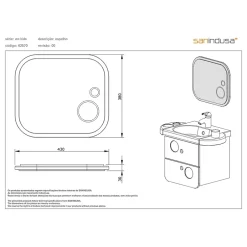 Sanindusa Miroir de salle de bain mural pour enfant WCkids 43x38 sanitaires pour enfant couleur bleu livré avec kit de fixation* Miroir Simple