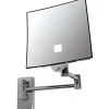 Sanindusa Miroir de salle de bain mural grossissant articulé Luxe lumineux chrome
