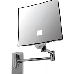 Sanindusa Miroir de salle de bain mural grossissant articulé Luxe lumineux chrome