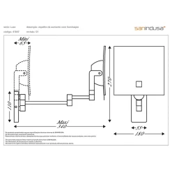 Sanindusa Miroir de salle de bain mural grossissant articulé Luxe lumineux chrome