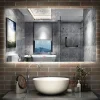 AICA Sanitaire Miroir de salle de bain rétro-éclairé sans cadre 100x60cm, Tricolore + Anti-buée + Mémoire + Dimmable,