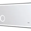 Vente-unique Miroir de salle de bain rectangulaire lumineux avec horloge digitale - Noir - 120 x 60 cm - AITANA* Miroir Simple