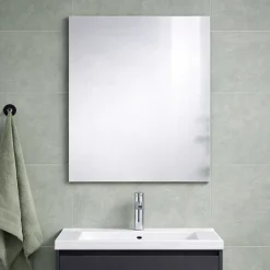 Kiamami Valentina Miroir De Salle De Bain Simple Avec Cadre En Abs Gris 70X60