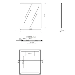 Kiamami Valentina Miroir De Salle De Bain Simple Avec Cadre En Abs Gris 70X60