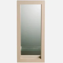 Autres Miroir de salle de bain 90x40 cm en bois couleur chêne avec étagère fixation murale CEDAM