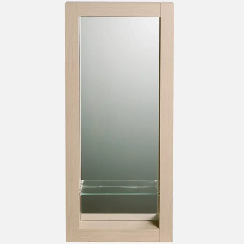 Autres Miroir de salle de bain 90x40 cm en bois couleur chêne avec étagère fixation murale CEDAM
