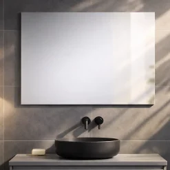 Kiamami Valentina Miroir De Salle De Bain 90X70 Cm Réversible Avec Cadre De Support