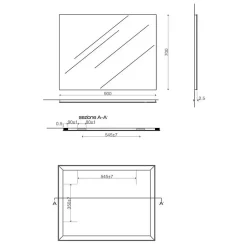 Kiamami Valentina Miroir De Salle De Bain 90X70 Cm Réversible Avec Cadre De Support