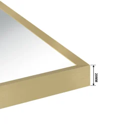 AICA Sanitaire Miroir de salle de bain 70x50cm Cadre carré miroir or mat suspendu, horizontalement et verticalement,* Miroir Simple