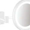 Hansgrohe Miroir de salle de bains lumineux LED grossissant, blanc mat,