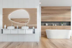MPGlass Miroir de salle de bains lumineux LED 80 x 120 cm, argenté, Stone