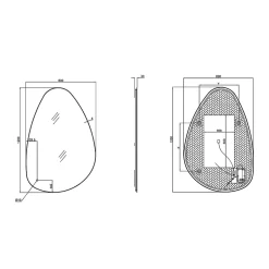 MPGlass Miroir de salle de bains lumineux LED 80 x 120 cm, argenté, Stone