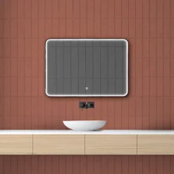 MPGlass Miroir de salle de bains lumineux LED rectangulaire l. 100 x H. 70 cm Denver