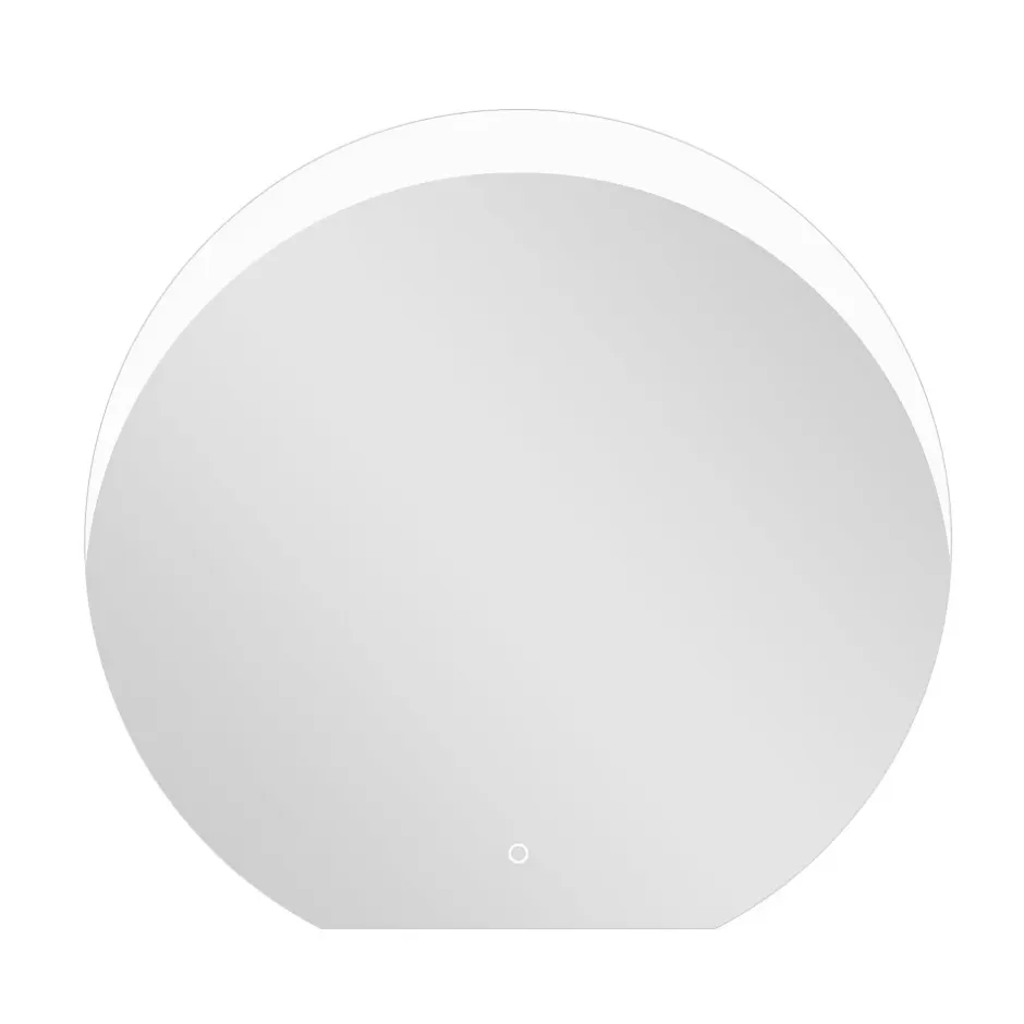 MPGlass Miroir de salle de bains lumineux LED rond 95 x 100 cm, argenté, Vague