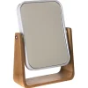 5Five Miroir de salle de bains grossissant pivotant à poser blanc et bambou,