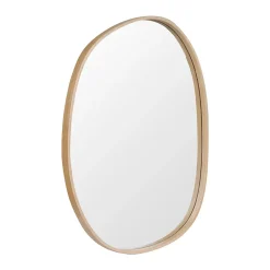 Homesight Miroir de salle de bains forme galet l.60 x H.80 cm, placage chêne, Thiam