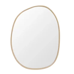 Homesight Miroir de salle de bains forme galet l.60 x H.80 cm, placage chêne, Thiam
