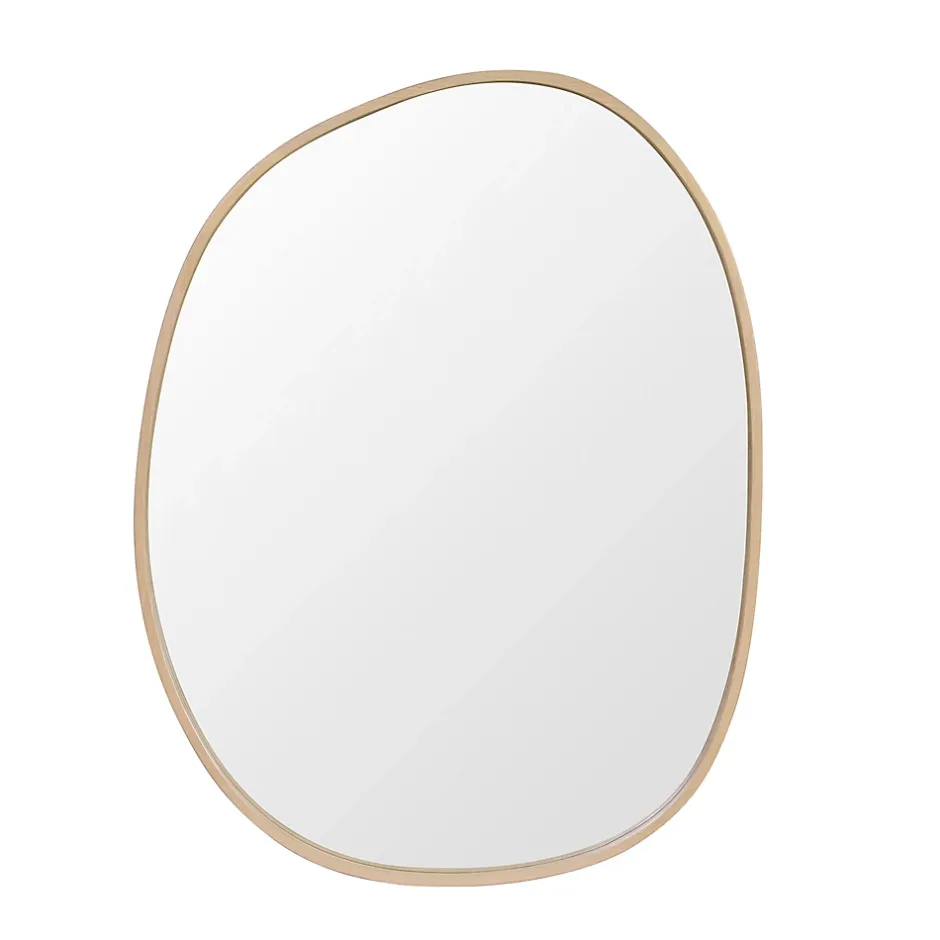Homesight Miroir de salle de bains forme galet l.60 x H.80 cm, placage chêne, Thiam
