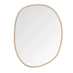Homesight Miroir de salle de bains forme galet l.60 x H.80 cm, placage chêne, Thiam