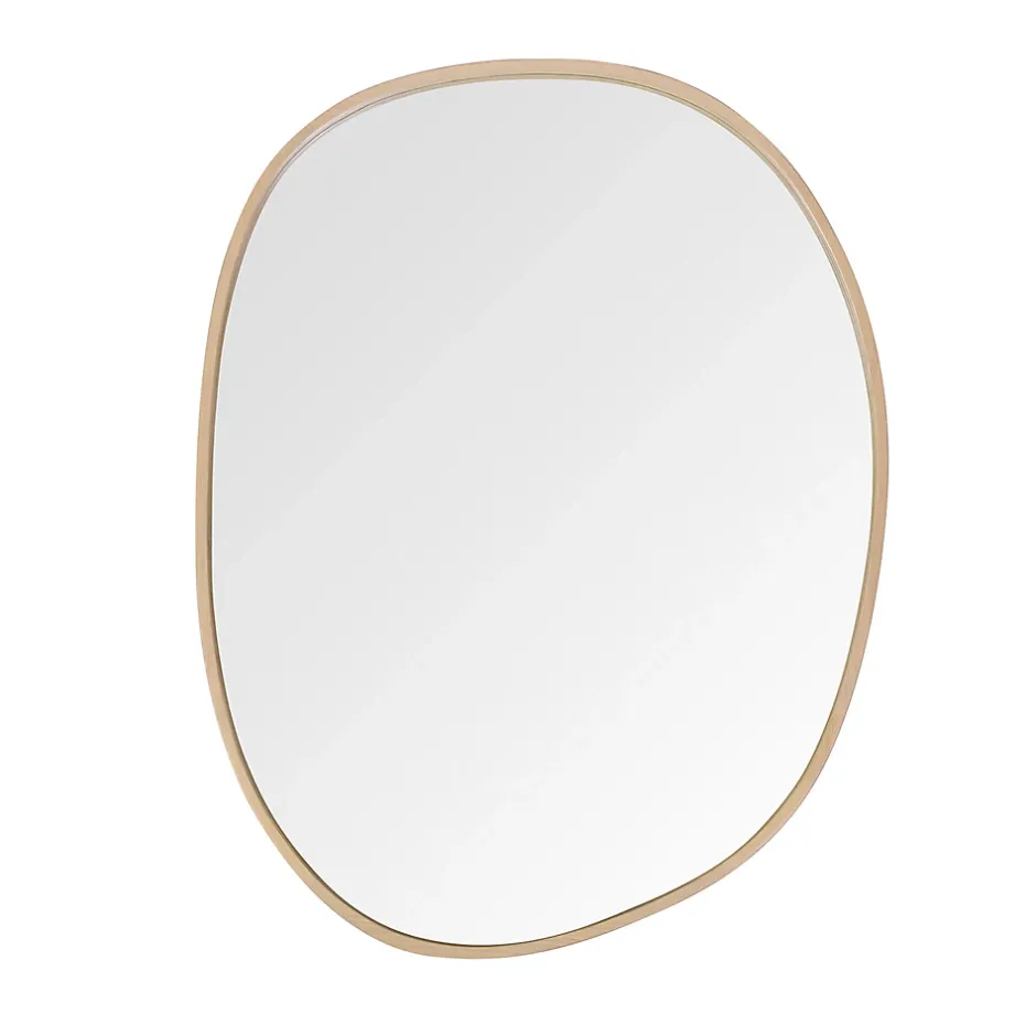 Homesight Miroir de salle de bains forme galet l.60 x H.80 cm, placage chêne, Thiam
