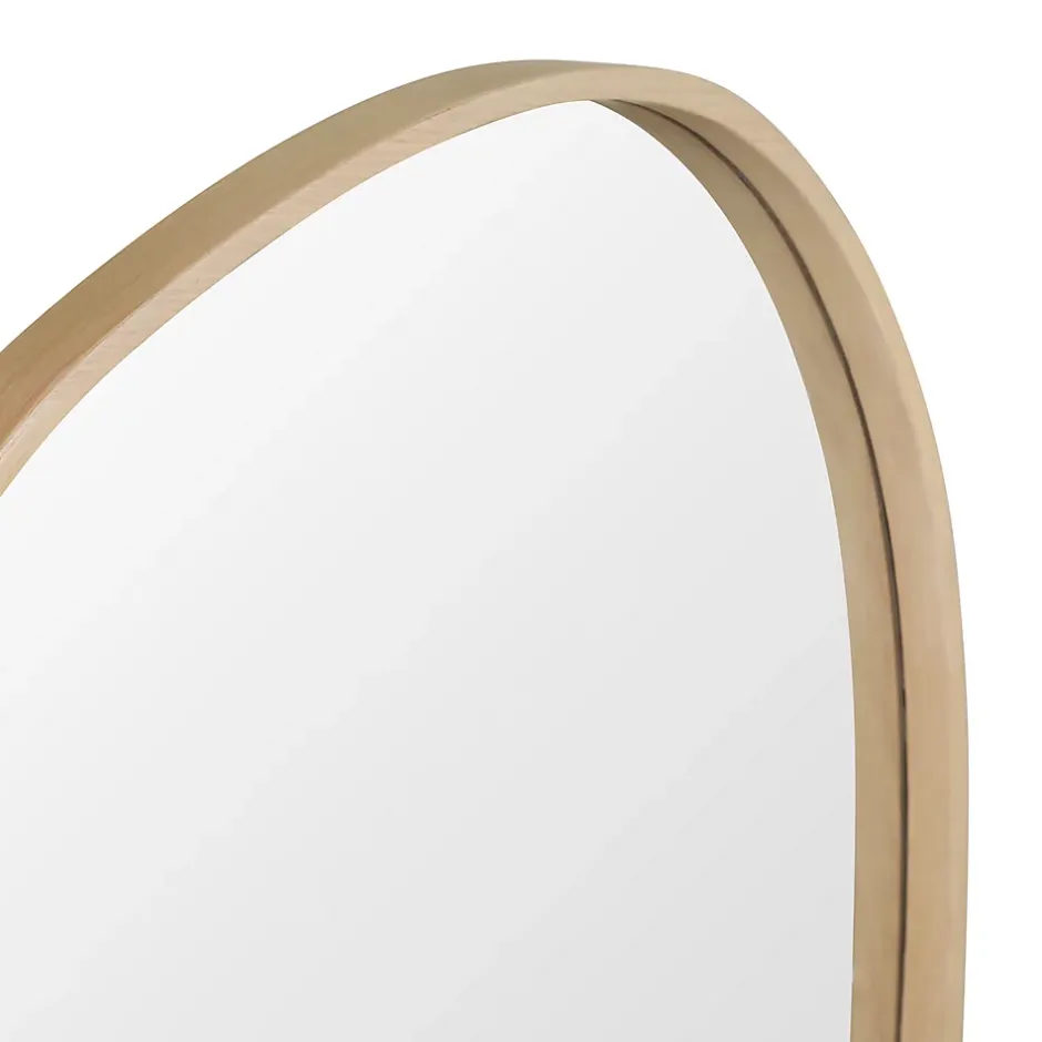 Homesight Miroir de salle de bains forme galet l.60 x H.80 cm, placage chêne, Thiam