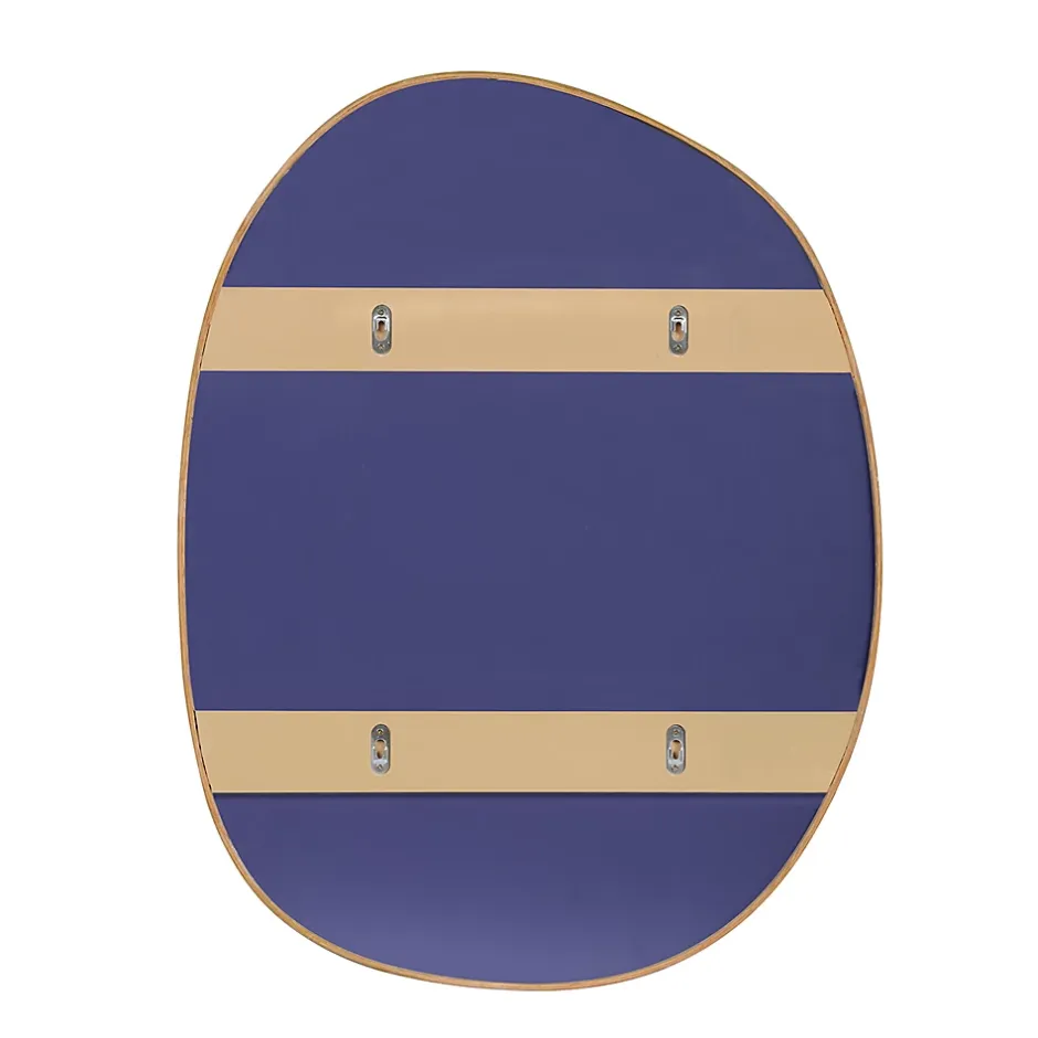 Homesight Miroir de salle de bains forme galet l.60 x H.80 cm, placage chêne, Thiam