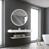 MPGlass Miroir de salle de bains lumineux LED rond Ø100 cm, argenté, Bishop
