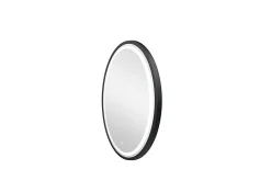 MPGlass Miroir de salle de bains lumineux LED noir rond Ø 60 cm, Naos