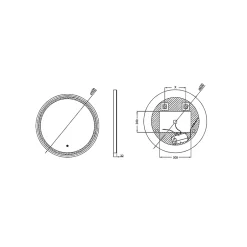 MPGlass Miroir de salle de bains lumineux LED noir rond Ø 60 cm, Naos