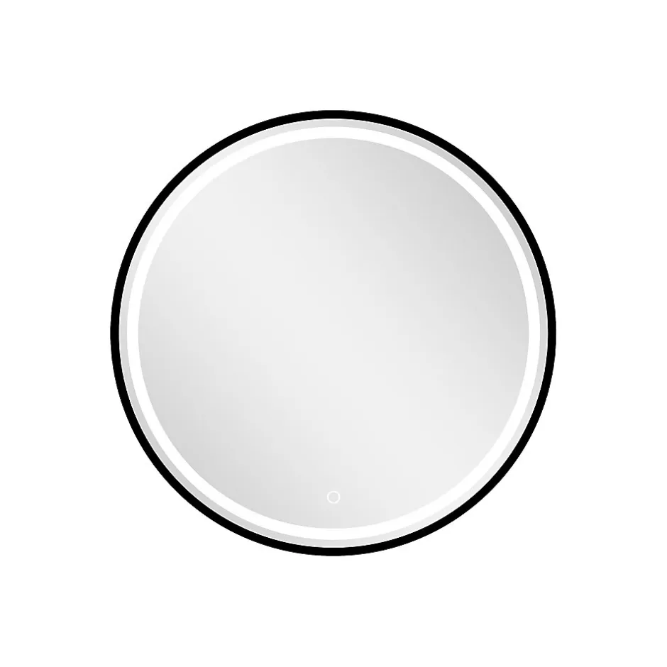 MPGlass Miroir de salle de bains lumineux LED noir rond Ø120 cm, Naos Black* Miroir Lumineux