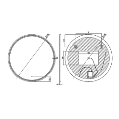 MPGlass Miroir de salle de bains lumineux LED noir rond Ø120 cm, Naos Black* Miroir Lumineux
