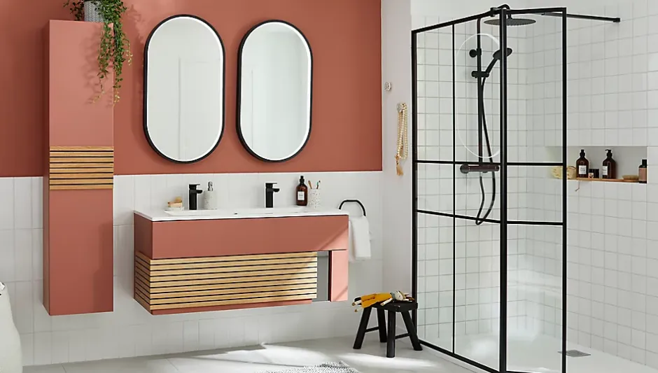 MPGlass Miroir de salle de bains lumineux LED noir rond Ø120 cm, Naos Black* Miroir Lumineux