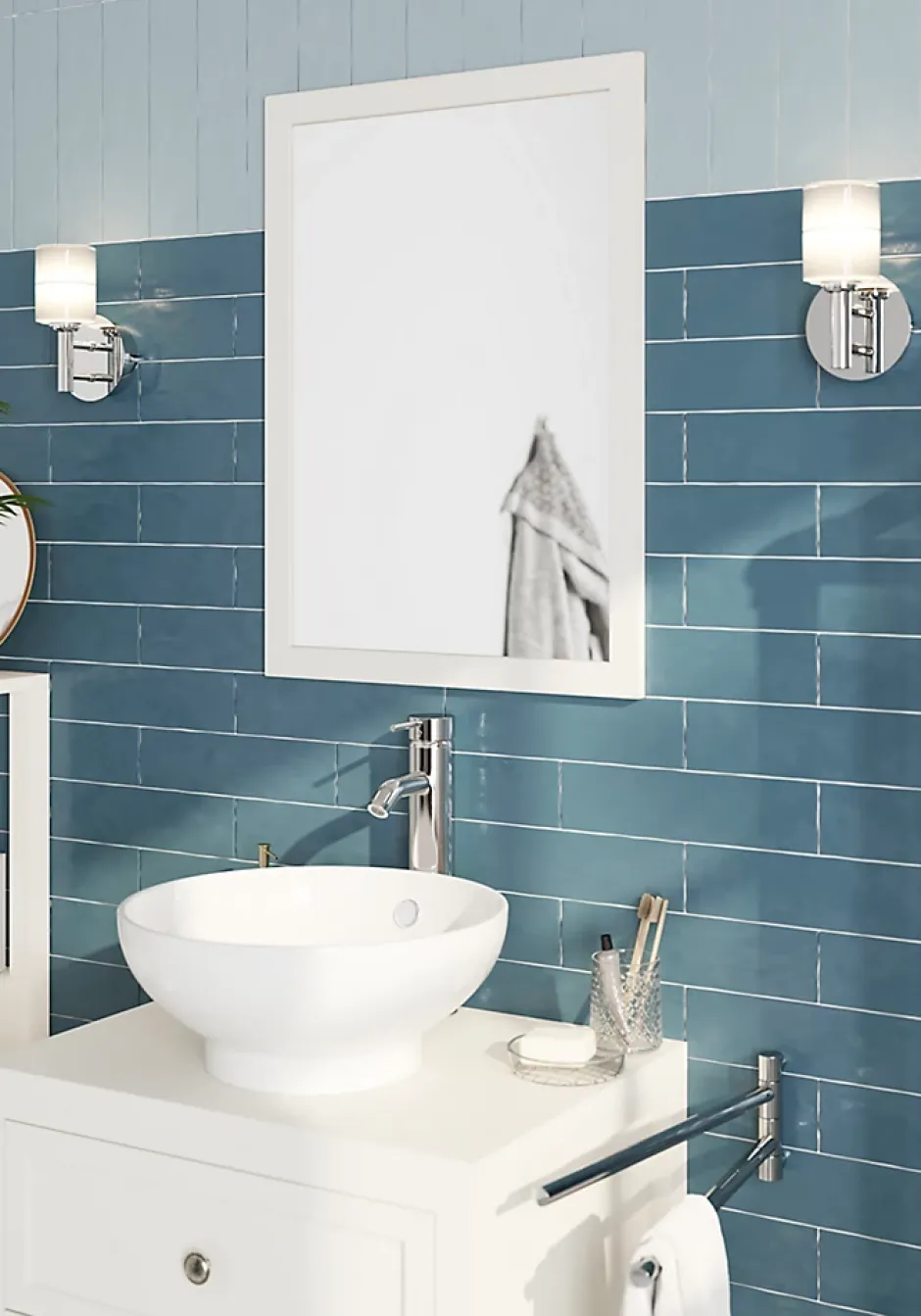 GoodHome Miroir de salle de bains blanc mat l.70 x L.50 x ép.1,6 cm, Perma